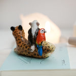 Leopard with Tamandua and Macaw figurine