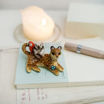 Leopard with Tamandua and Macaw figurine