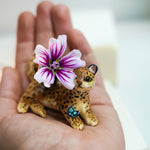 Leopard with Tamandua and Macaw figurine