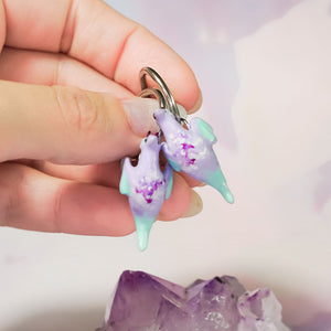 Lilac-blue dragons earrings