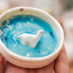 Porcelain jewelry tray with a Loch Ness Monster