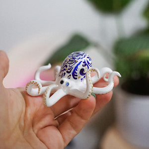 Octopus with blue flowers