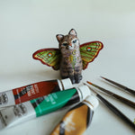 Pampas Cat Luna Moth figurine
