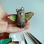 Pampas Cat Luna Moth figurine