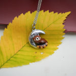 Red Panda on the Moon pendant