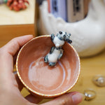 Small porcelain bowl with goofy pandas