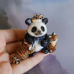 Panda with annoying tigers