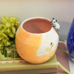 Dyed Porcelain vase with a panda