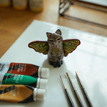 Pampas Cat Luna Moth figurine