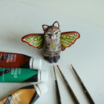Pampas Cat Luna Moth figurine