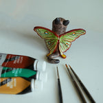 Pampas Cat Luna Moth figurine