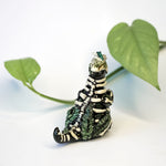 Parasaurolophus with labradorite fossil figurine