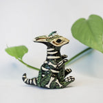 Parasaurolophus with labradorite fossil figurine