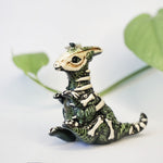 Parasaurolophus with labradorite fossil figurine