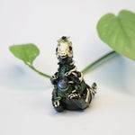 Parasaurolophus with labradorite fossil figurine