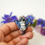 Grey cat with butterfly wings pendant