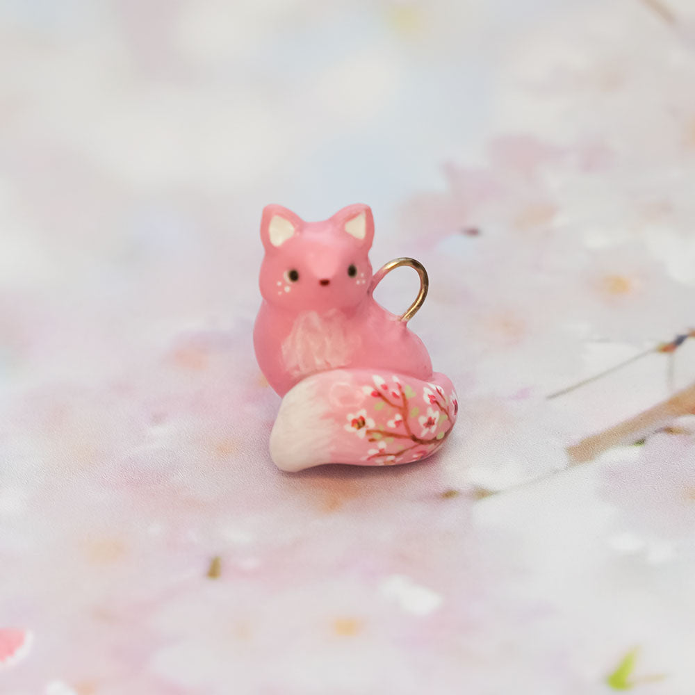 Pink fox pendant