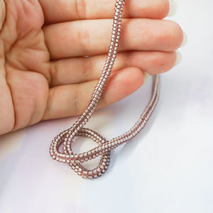 Glass beads necklace - pale lilac