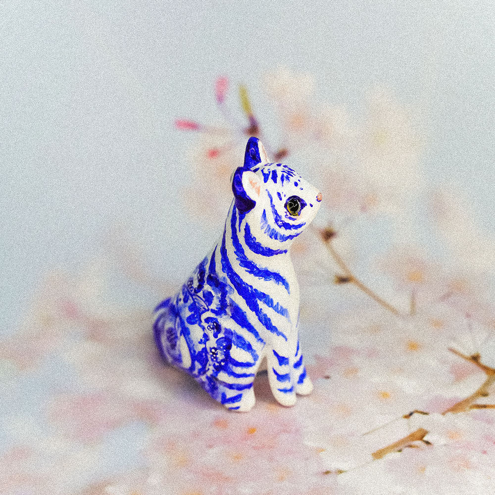 White&blue tiger with koi