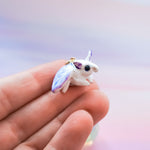 Violet fluffy moth pendant