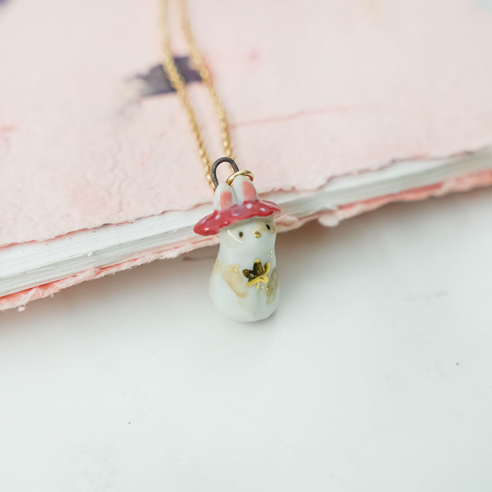 Porcelain rabbit pendant