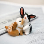 Rabbits with roses