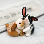 Rabbits with roses