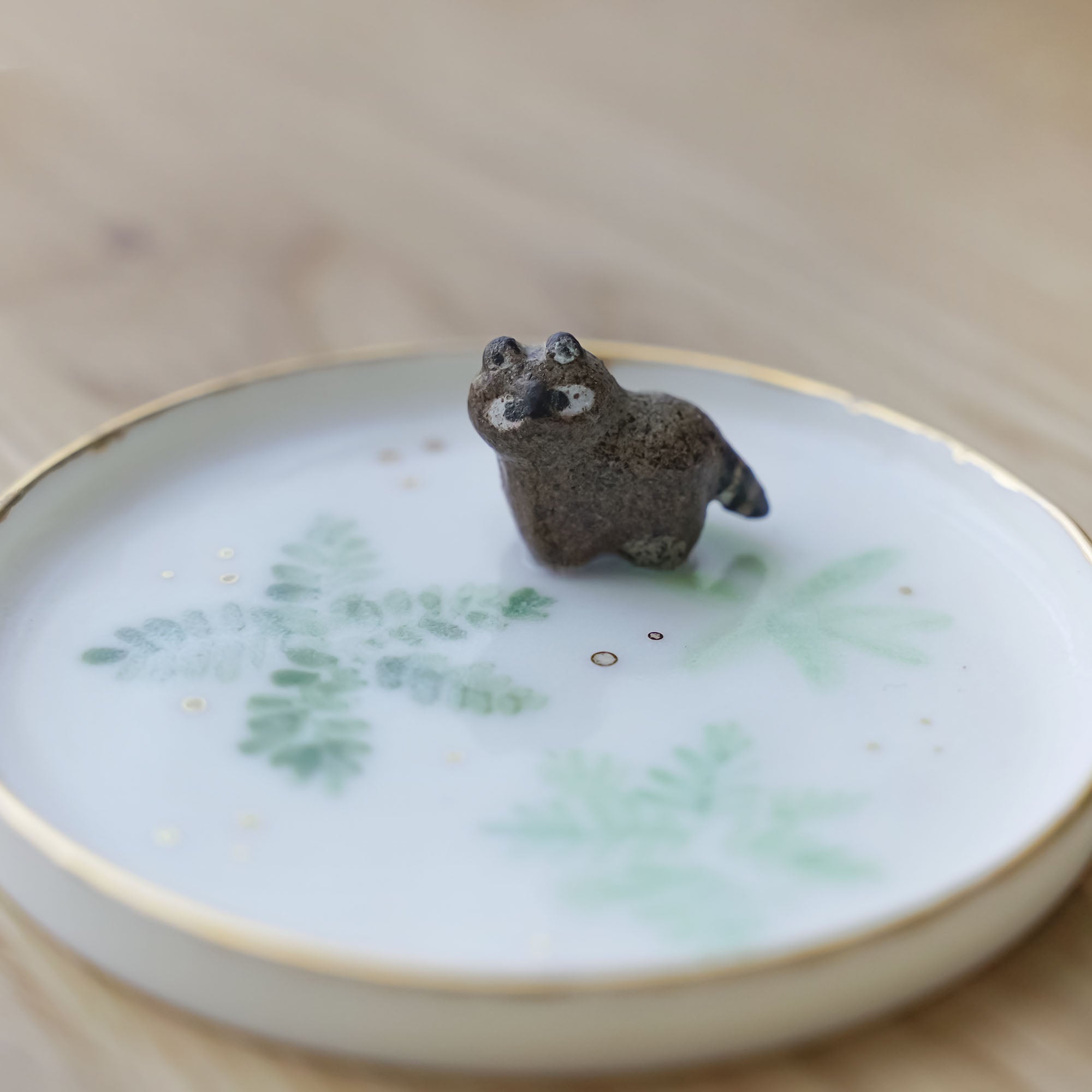 Jewelry tray with a raccoon