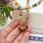 Sakura red panda pendant