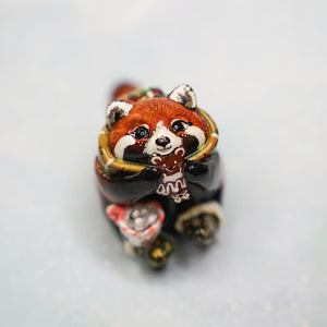 Red panda with cozy stuff