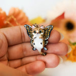 Sand cat with butterfly wings pendant