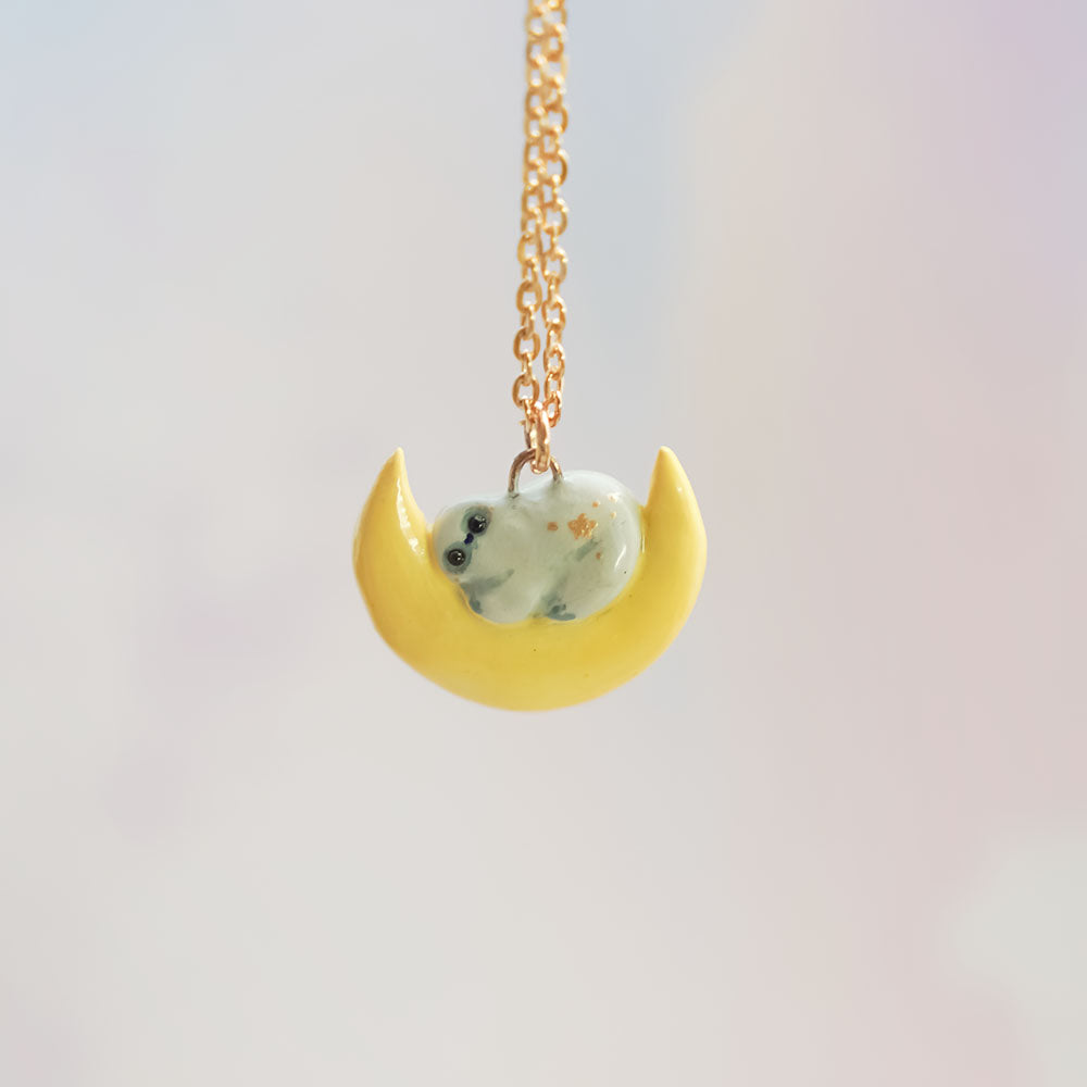 Sloth on the Moon pendant
