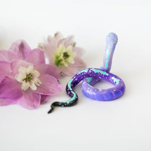 Lilac snake with stars figurine