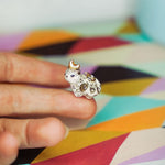 Snow Leopard with the Moon pendant