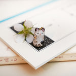 Snow Leopard with a Moon Stone mint pendant