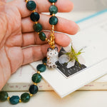 Snow Leopard with a Moon Stone mint pendant