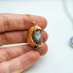 Snow leopard on the Moon pendant