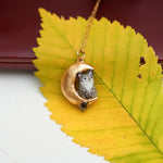 Snow leopard on the Moon pendant