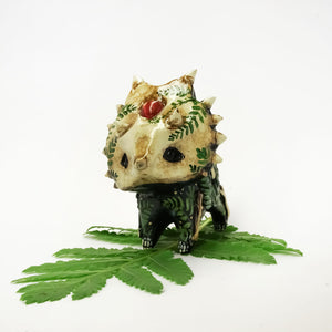 Styracosaurus with sunstone fossil figurine