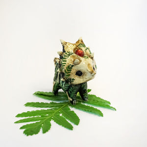 Styracosaurus with sunstone fossil figurine