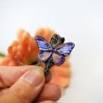 Tabby cat with moth wings pendant