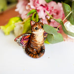 Tabby Catfly with pink butterfly wings