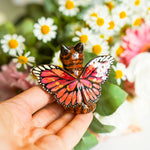 Tabby Catfly with pink butterfly wings