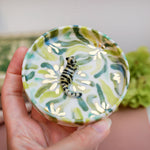 Porcelain jewelry tray with a tiger in the jungle