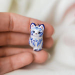 Tiger with blue flowers pendant