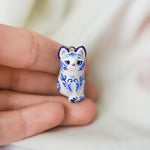 Tiger with blue flowers pendant