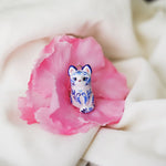 Tiger with blue flowers pendant