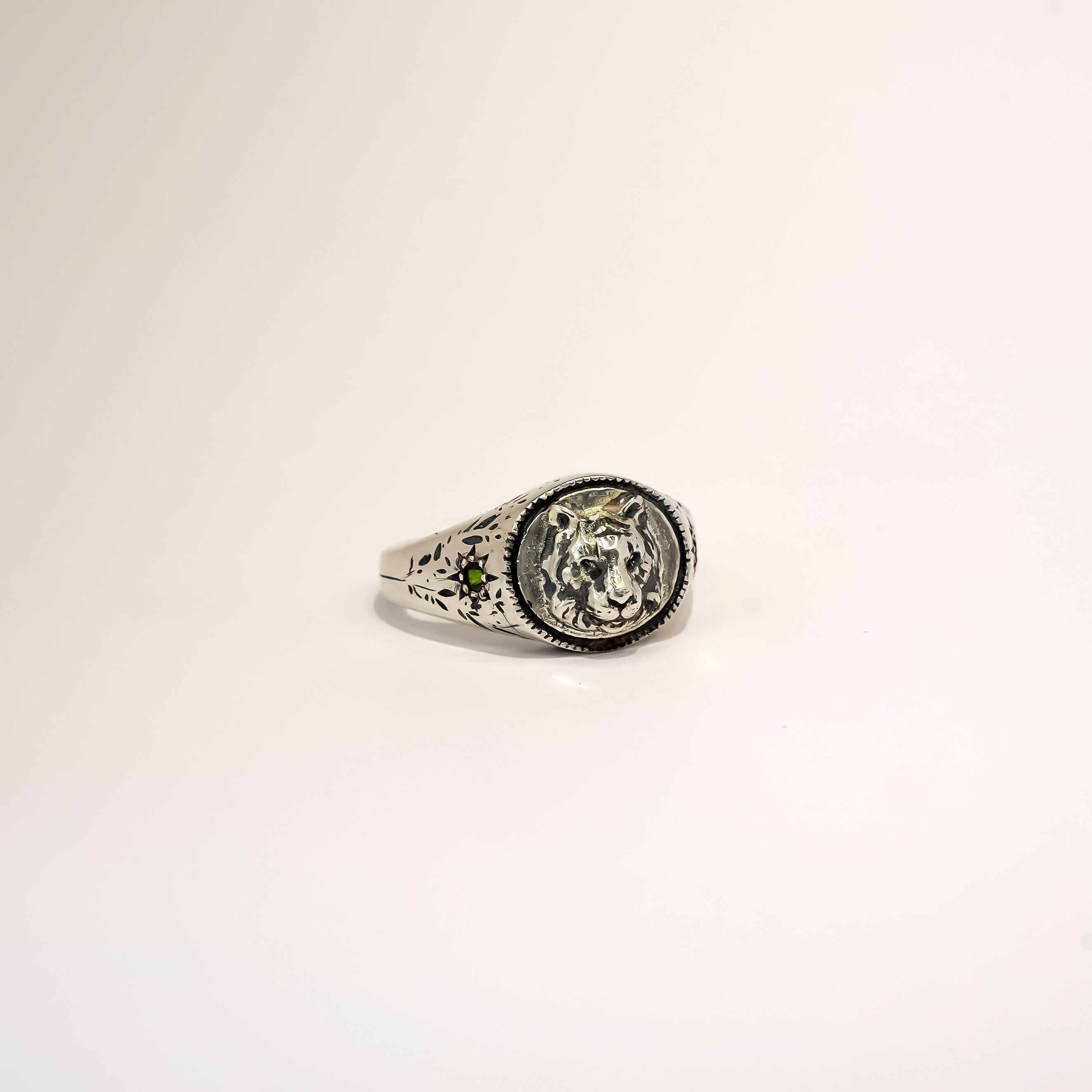 Sterling Silver Tiger signet