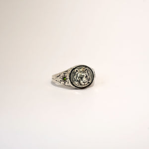 Sterling Silver Tiger signet