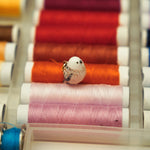 Long-tiled tit with a lace pendant